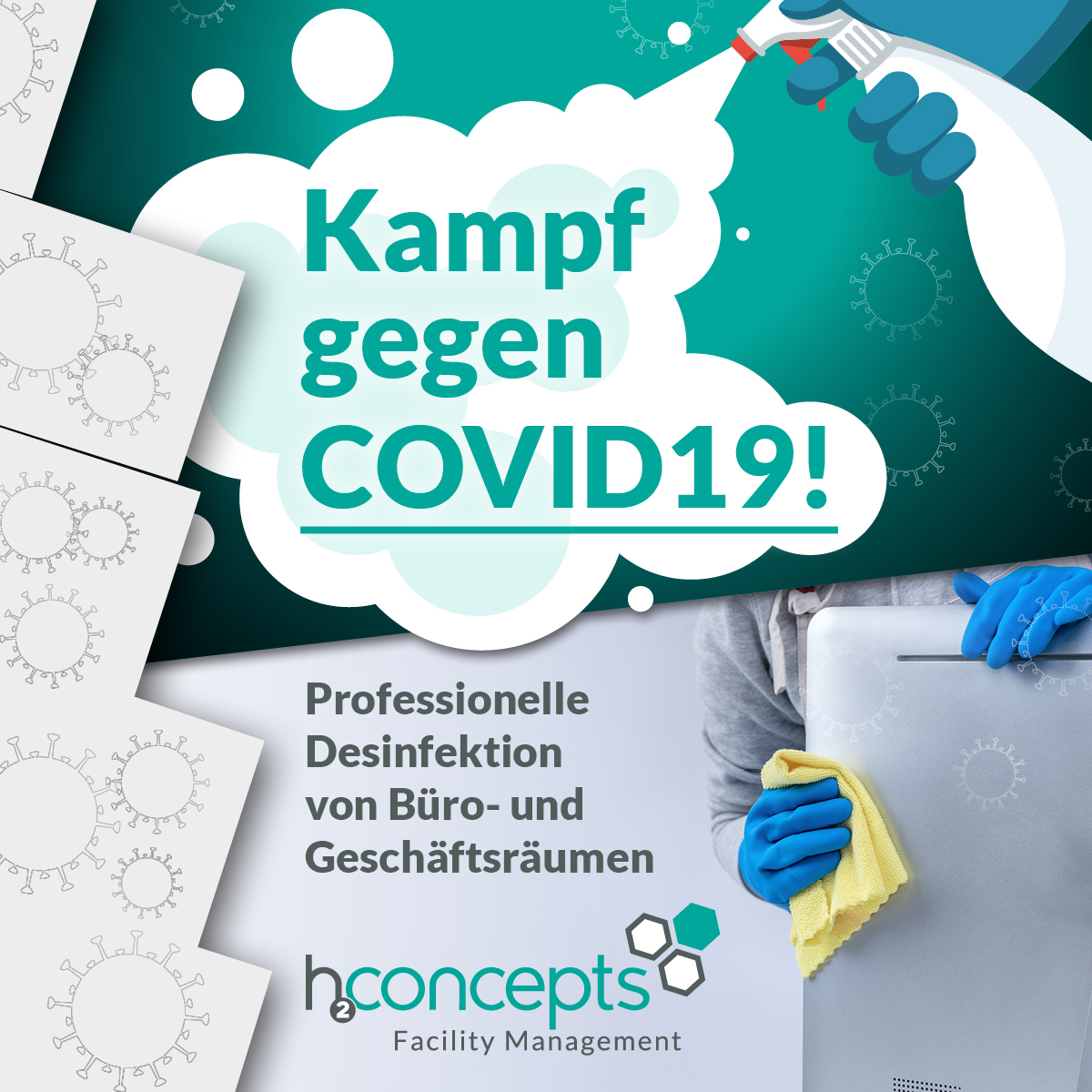 Desinfektionsarbeiten im Kampf gegen COVID-19